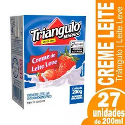 Creme de Leite Triângulo - Leve com 10% de Gordura UHT 200g - Embalagem com 27 Unidades