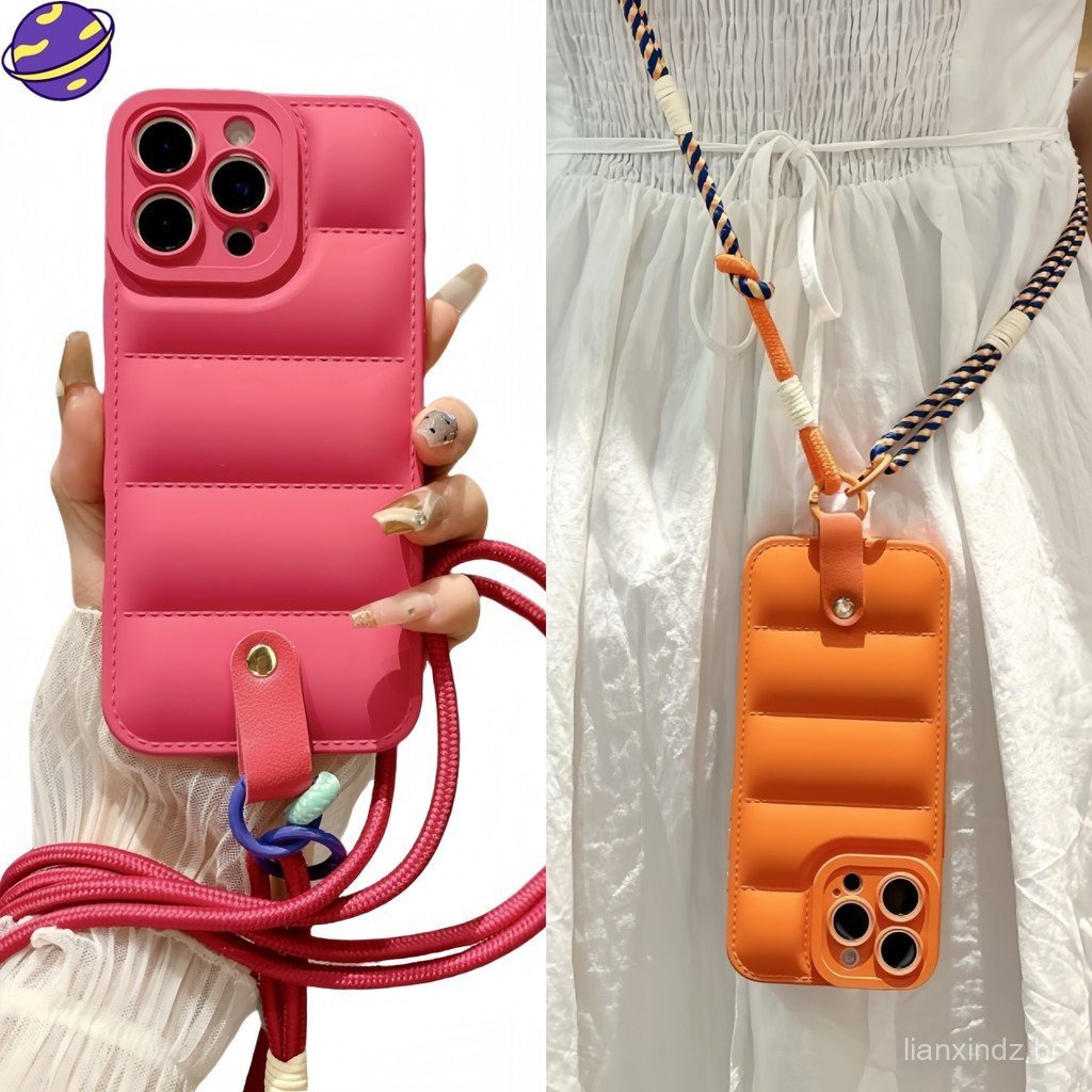 Ultra Thin Woven Drawstring Long Jacket Case For IPhone 17 17air 16 14 15 Plus 13 12 11 Pro X XS Max XR 7 8 TPU Cr