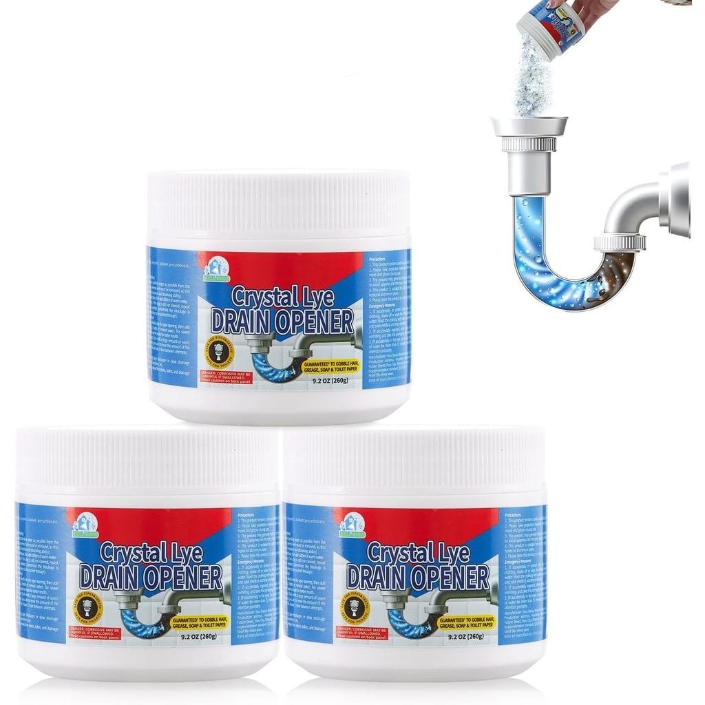 Desentupidor de Drenos Bell Bird Crystal Lye, Desentupidor de Pias, Pellets de Hidróxido de Sódio Puro, Removedor de Ent