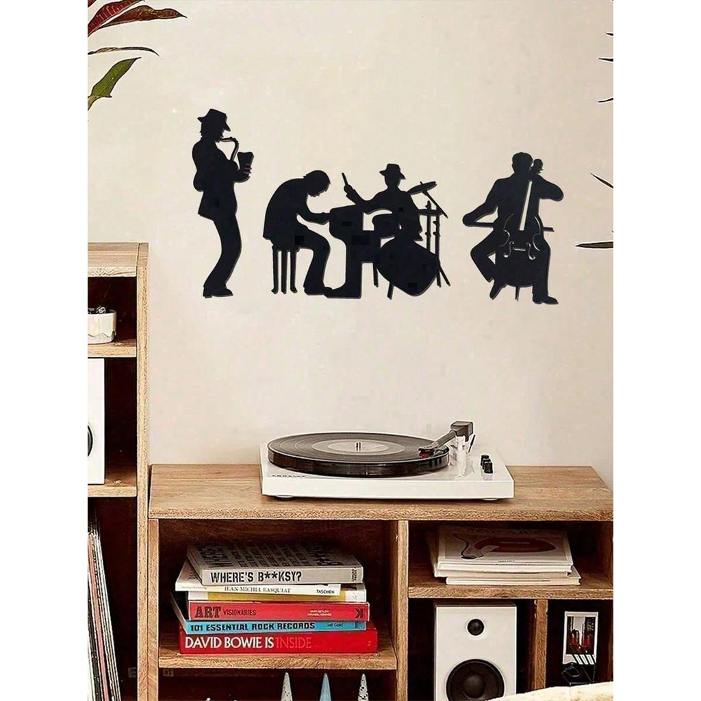 CIFbuy Vintage Jazz Metal Wall Art Saxofone Violoncelo Tambor Sala De Música Decoração De Casa Presente