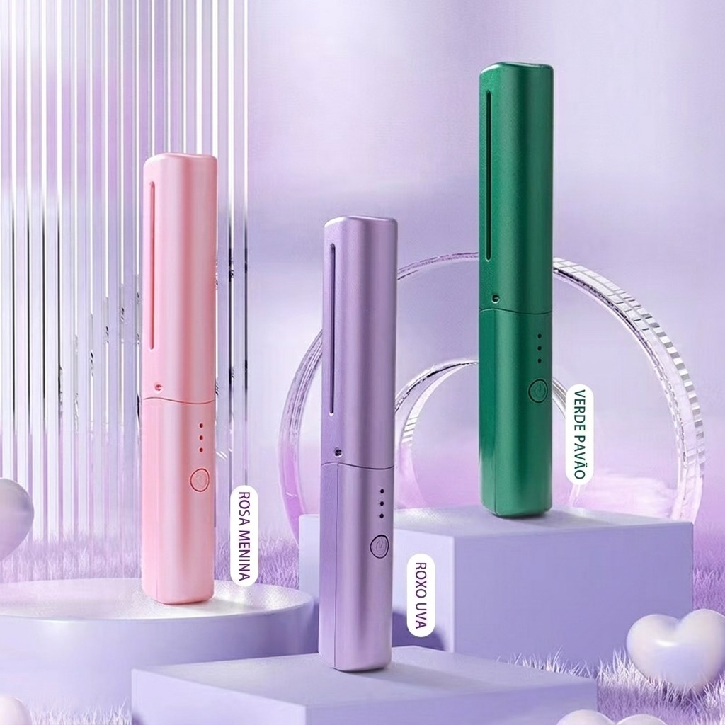 Escova Alisadora Elétrica Portátil Alisado Perfeito Sem Fio Mini Modelador Cerâmica Recarregável Cabelos Sedosos