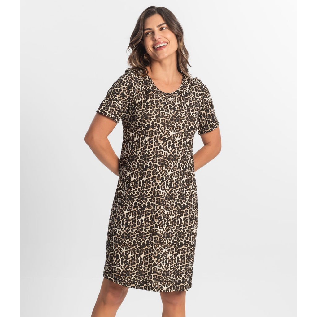 Vestido Feminino Estampado Select Bege