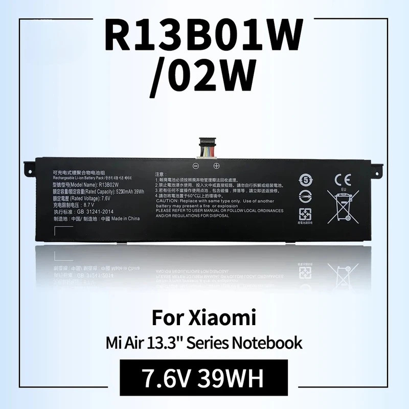 Substituição Da Bateria Do Portátil R13B01W R13B02W Para Notebook Série Xiaomi Mi Air 13 13.3 " 161301-01 Recarregável T