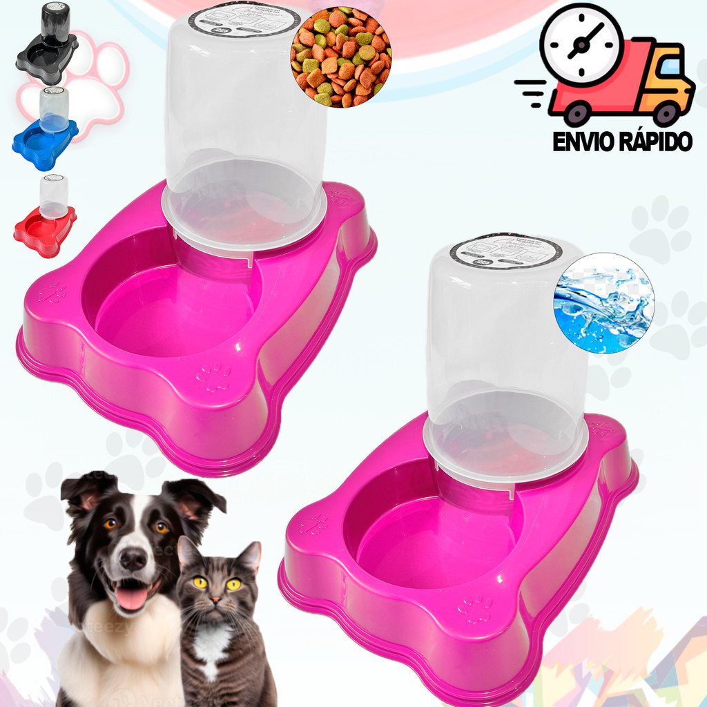 Comedouro Bebedouro Para Cachorro Gato 1,5 Litros Para Ração ou Água Vasilha Pet