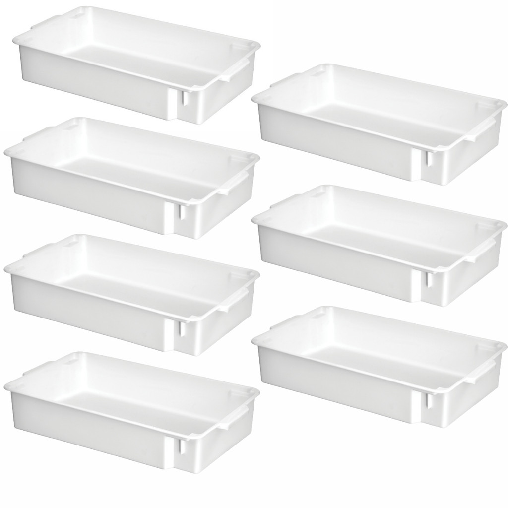 Kit C/7 Bandejas Topa Tudo Branca 11,5l Atacado Santana alimento açougue restaurante salgado cozinha