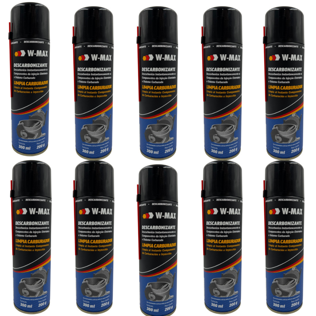 Kit 10 Descarbonizante Wurth Limpa Carburador Tbi e Motor W-Max 300ml