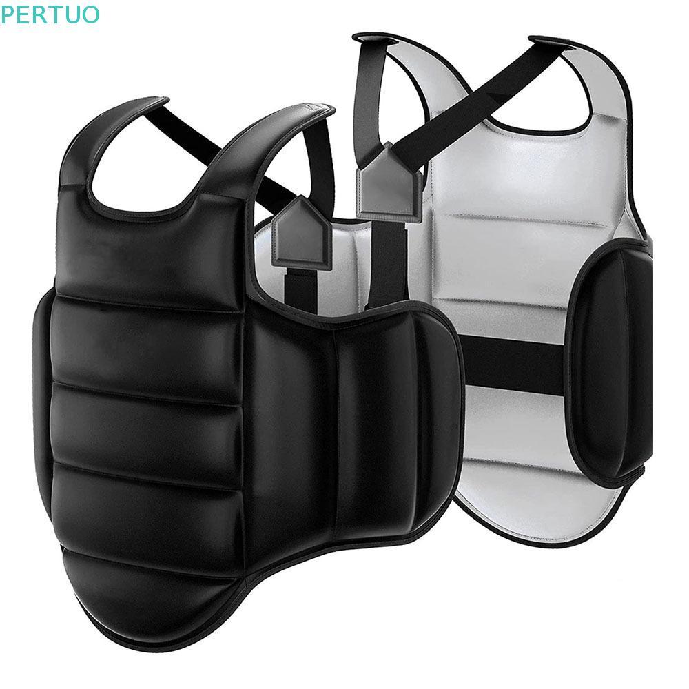Colete Protetor Corporal PERTUO Para Artes Marciais , Uniforme De Treinamento Macio Vermelho/Azul/Preto/Cinza Alvo De Ta