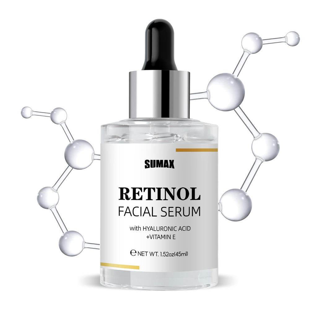 SUMAX Retinol Facial Serums With Hyaluronic Acid Vitamin C Retinol Serum For Face Anti-Aging Face Serum Moisturizer for
