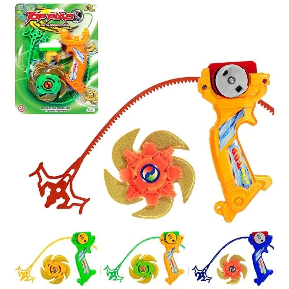 Top Piao Beyblade Spiner + Lançador Brinquedo Infantil sortidos cor