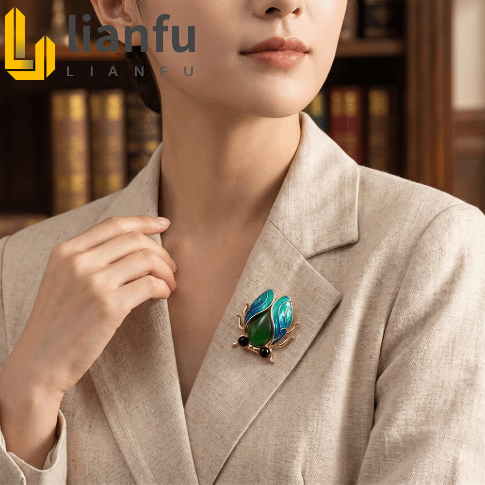Broche De Cigarra LIANFU , Alfinete De Lapela De Inseto Semelhante A Real De Liga , Esmaltado Decorativo Elegante Estilo