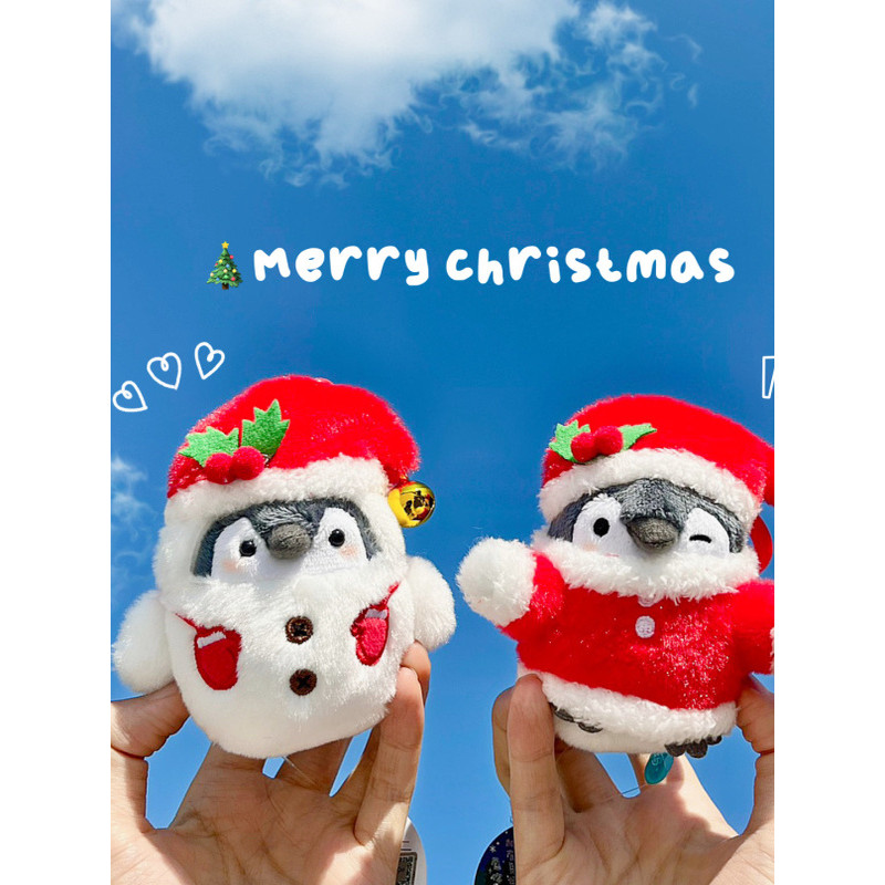 [Natal limitado] Genuíno como ganso Papai Noel boneco de neve pinguim pingente de pelúcia chaveiro cervo gengibre