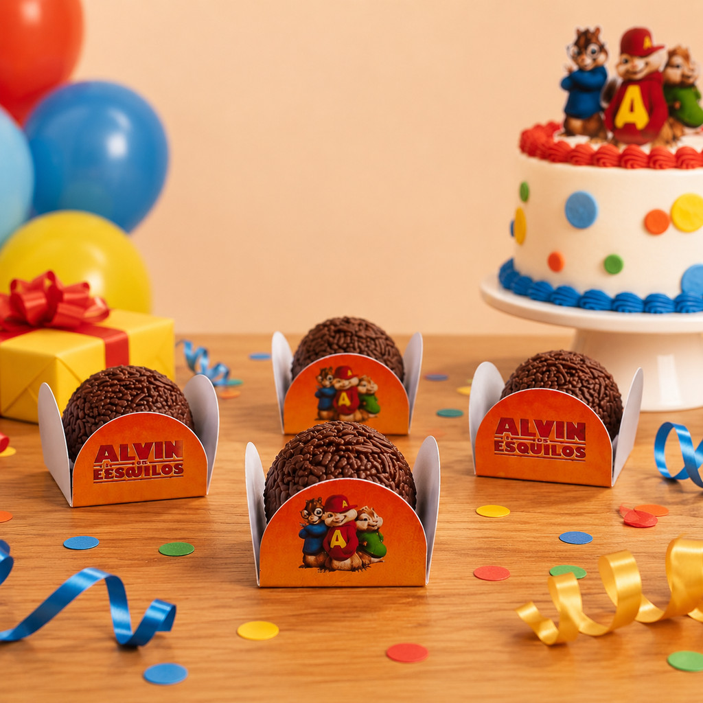 Forminha de Doces Personalizada Alvin e os Esquilos /Lembrancinha de Festa /Aniversário