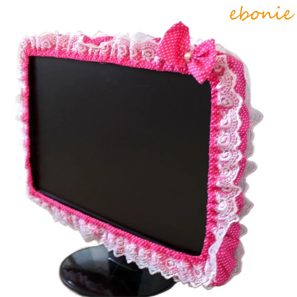 EBONIE Capa Para Moldura De Computador , Periféricos Tecido De Renda , À Prova De Poeira , Elástica , Rosa , Tela De Mon
