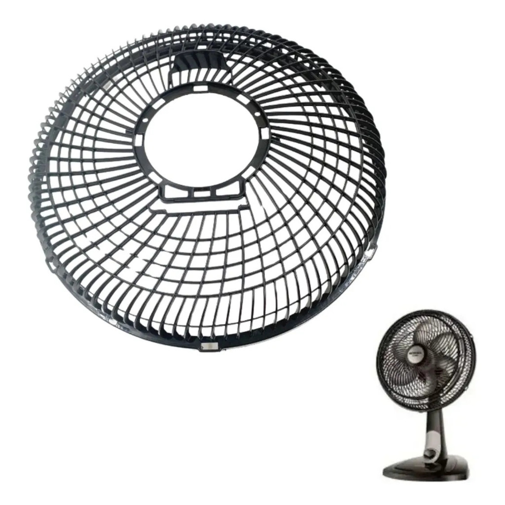 Grade Traseira Atras Para Ventilador Mondial De 30cm Preta