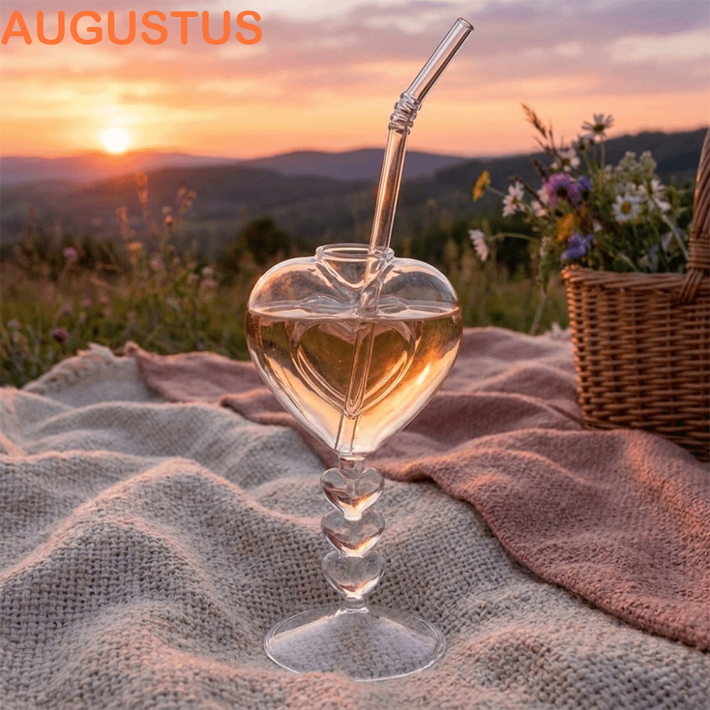 Copos De Coquetel AUGUSTUS , Vidro Transparente Romântico Em Formato De Coração , Copo De Bebida De Suco De Grande Capac