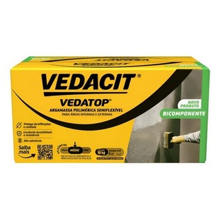 Vedatop Bicomponente Vedacit 18kg Impermeabilizante Caixa Branco Argamassa Polimérica Concreto Alvenaria Umidade Vedação