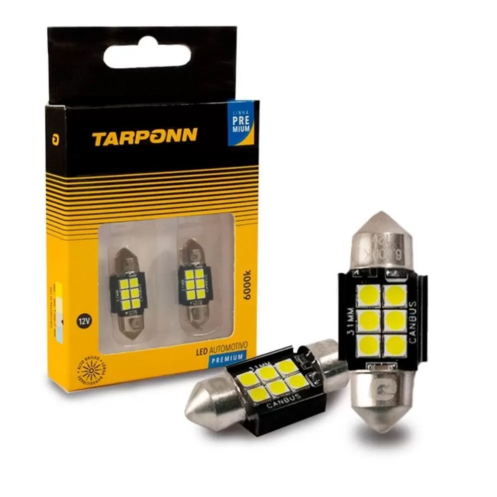 Par Lâmpada LED Torpedo Canbus 31MM 12V 6000K