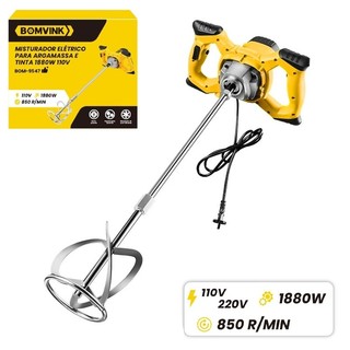Misturador de Tinta e Argamassa 110V/220V 1880W 60Hz Profissional-Alta Resistência Constr…