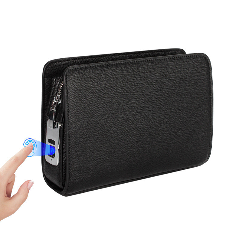 Embreagem masculina de venda quente bloqueio de impressão digital Anti-roubo embreagem de negócios grande capacidade mod