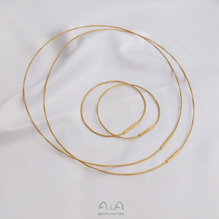 Japonês ouro seda Colorfast clavícula corrente colar ouro Universal pulseira colar colar pingente cordão anel fino pulse