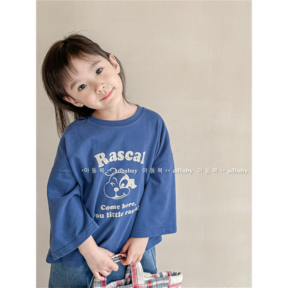 Crianças versão coreana camiseta de manga comprida primavera outono estilo meninos meninas dos desenhos animados impress