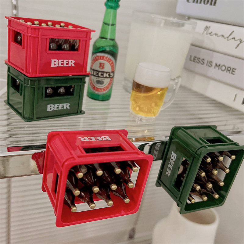 Caixa de cerveja uma cesta garrafa de cerveja copa do mundo abridor de garrafa geladeira adesivos criativos comida brinq