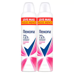 Kit 2 Desodorante Antitranspirante Aerosol Rexona Powder Dry 250ml
