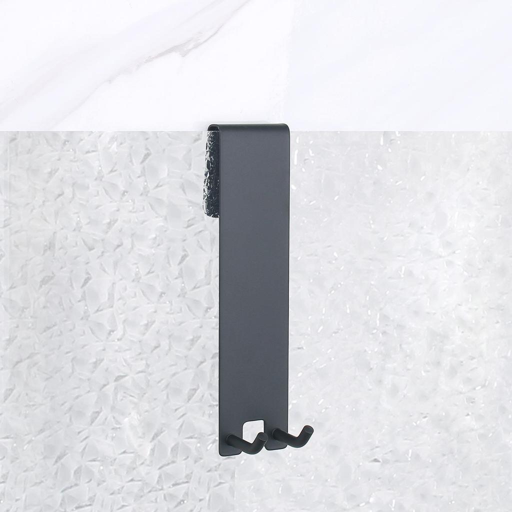Gancho de tela divisória de vidro para banheiro, gancho atrás da porta, aço inoxidável, sem perfuração, gancho simples p