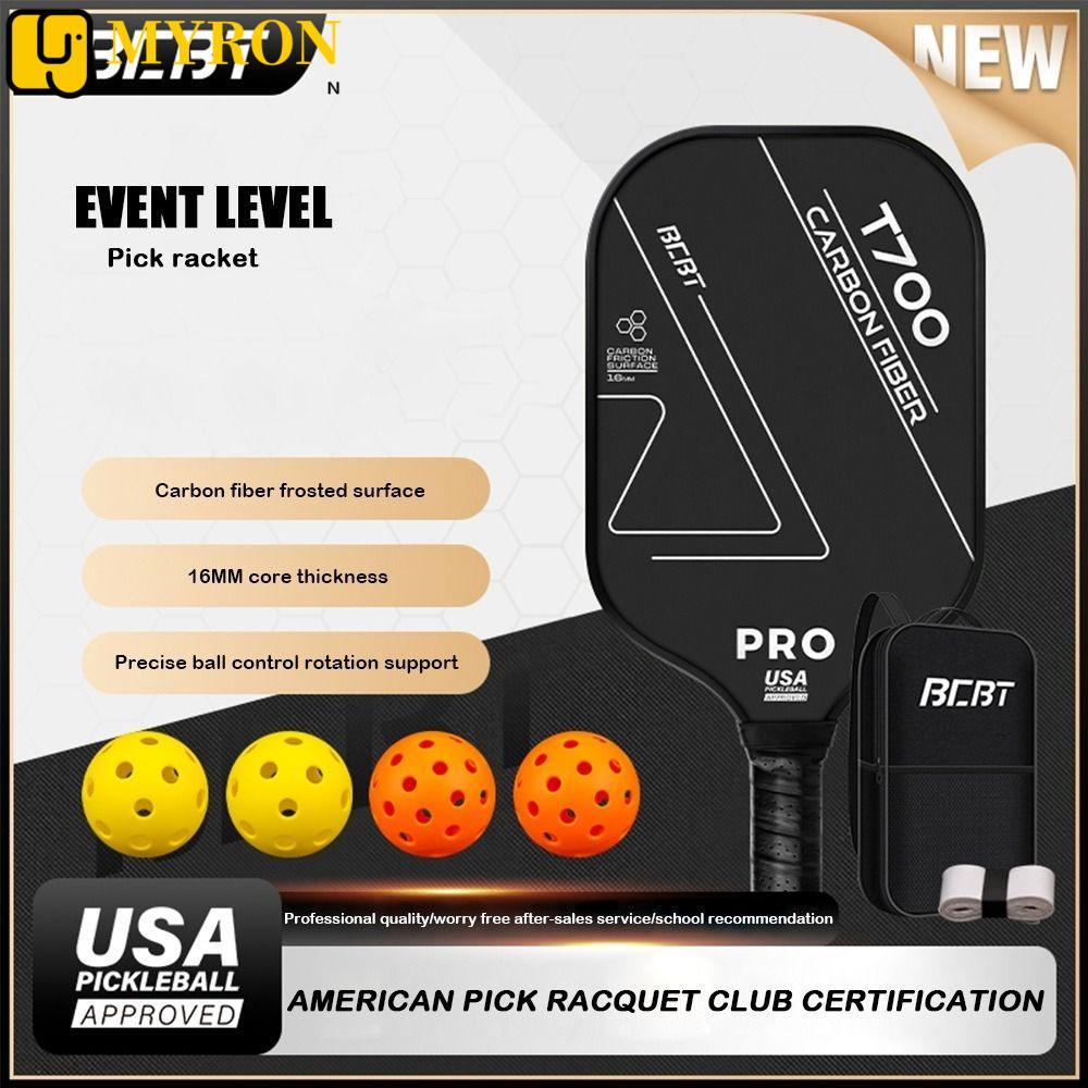 MYRON1 1 Peça De Pás De Pickleball , Raquetes De Superfície Fosca T700 , Remo De Bola De Picles Leve