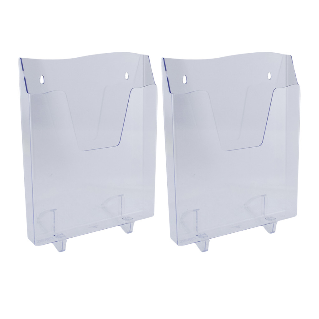 Kit 2 Display Expositor Cristal A4 com base para apoio 233 x 40 x 295mm