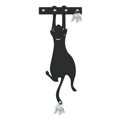 Porta Chaves Gato Pendurado Decorativo Com Ganchos Mdf 3mm