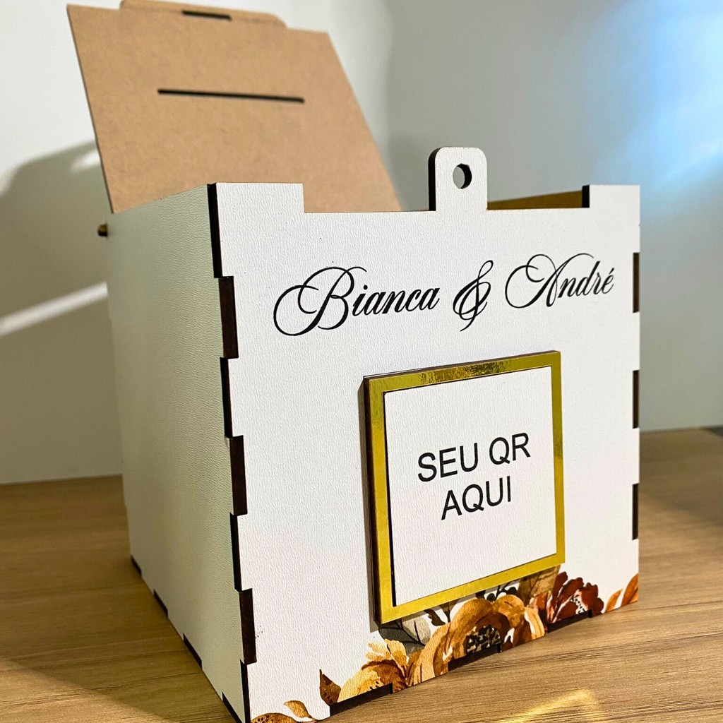 Caixa Urna Pix para o Corte da Gravata Casamento