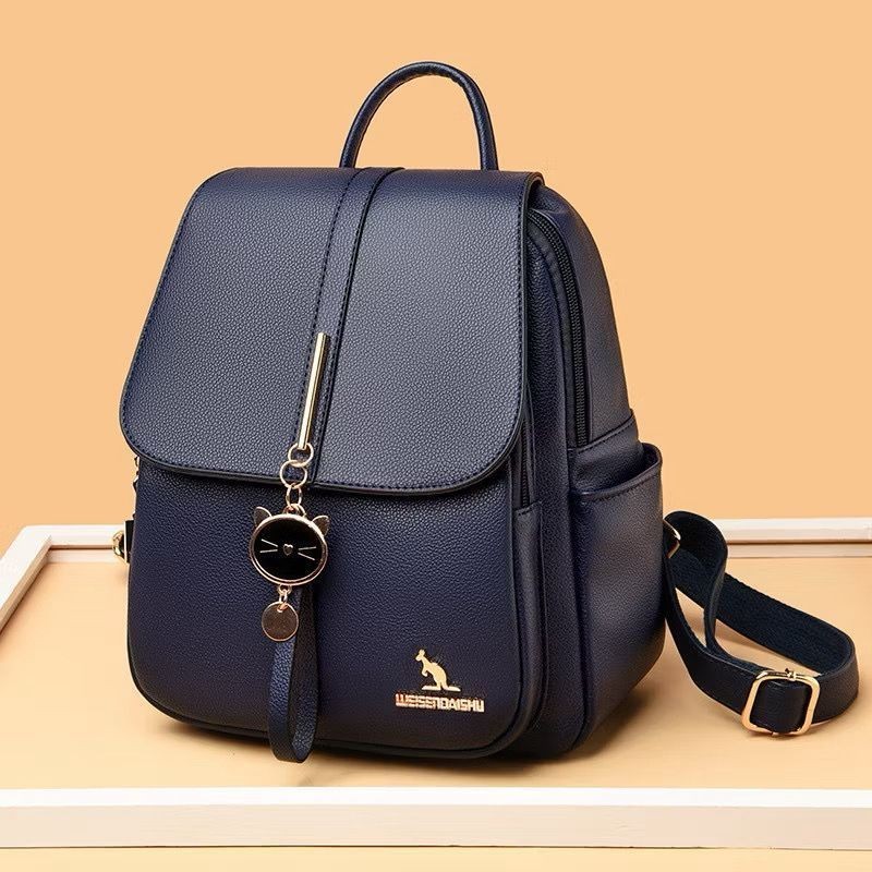Mochila Feminina Média De Qualidade De Costas Em Couro Sintético cangurus S3001 VT
