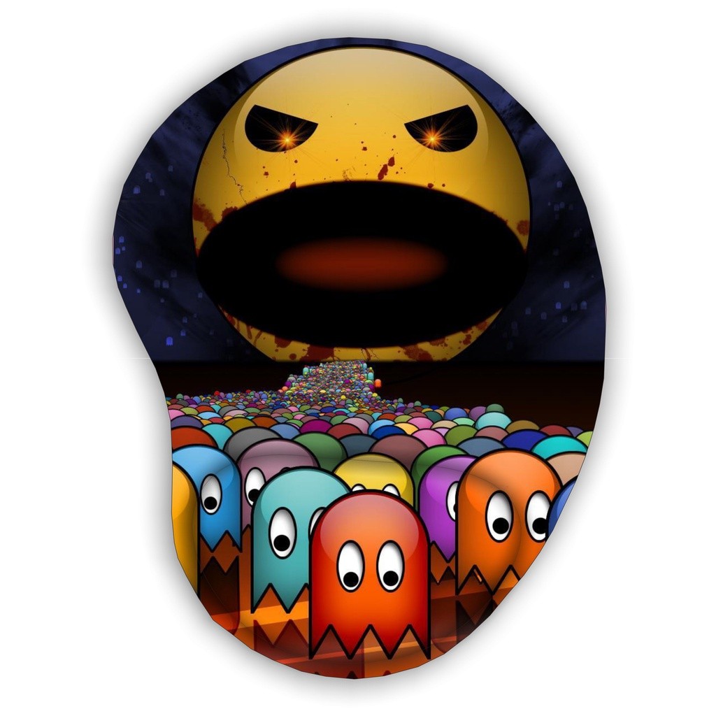 Mouse Pad com apoio para pulso Game Pacman