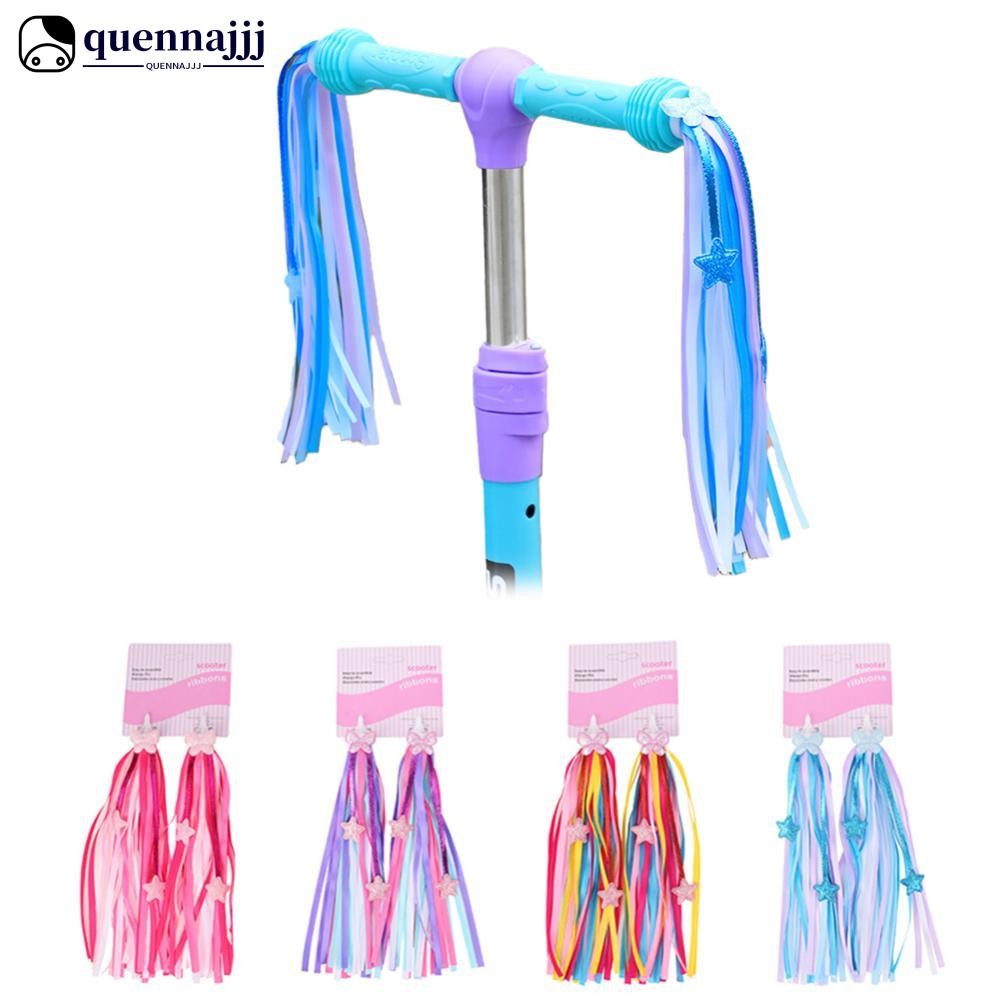 QUENNA 1 Par De Fita Para Guidão De Bicicleta Infantil , Estrelas , Borboletas , Borlas , Plugues , Decoração , Acessóri