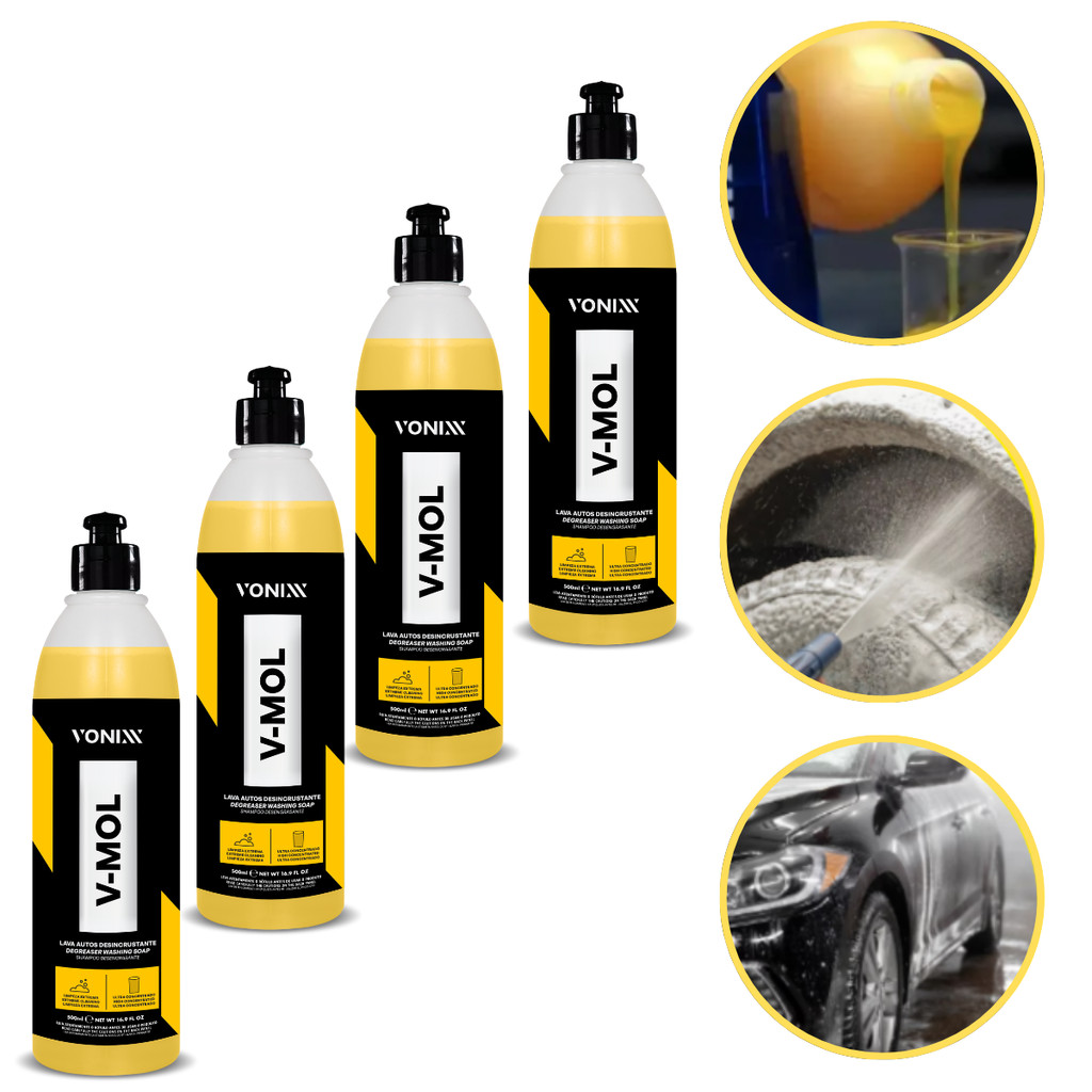 Kit 4 V-Mol Vonixx 500ml Lava Autos Desincrustante Remoção De Sujeiras Mais Difíceis Barro e Óleo em Oferta na Shopee