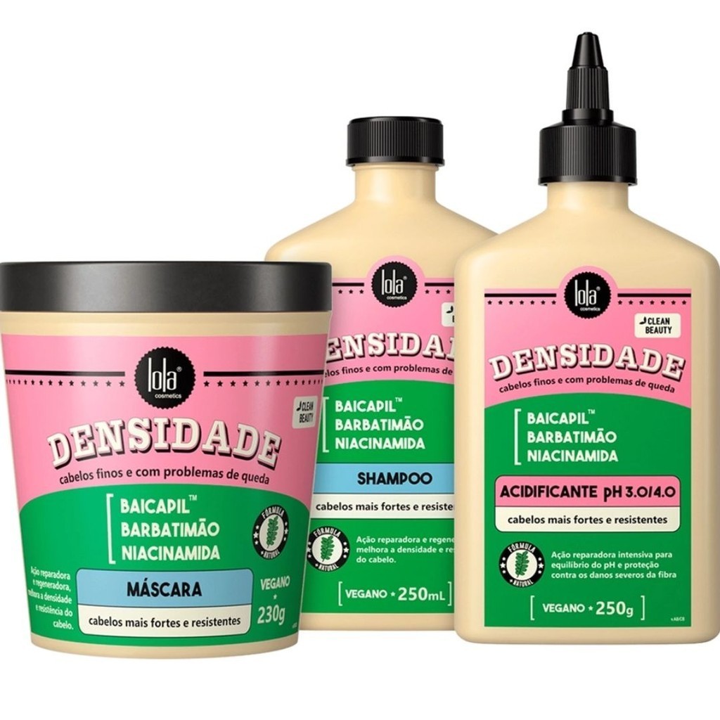 Kit Lola Densidade Shampoo, Máscara e Acidificante em Oferta na Shopee