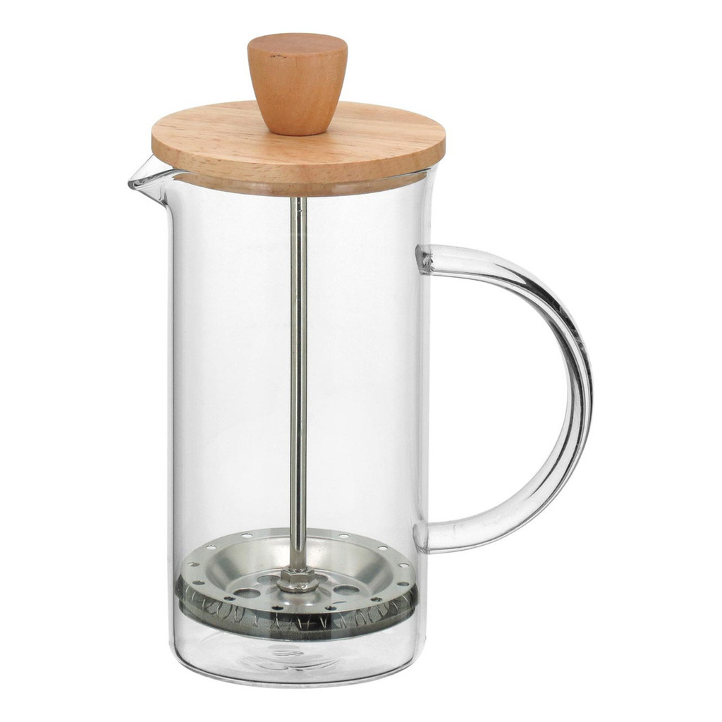 BALZAC CAFETEIRA FRANCESA 17x7x7cm 350ml BOROSILICATO TRANSPARENTE TAMPA BAMBU