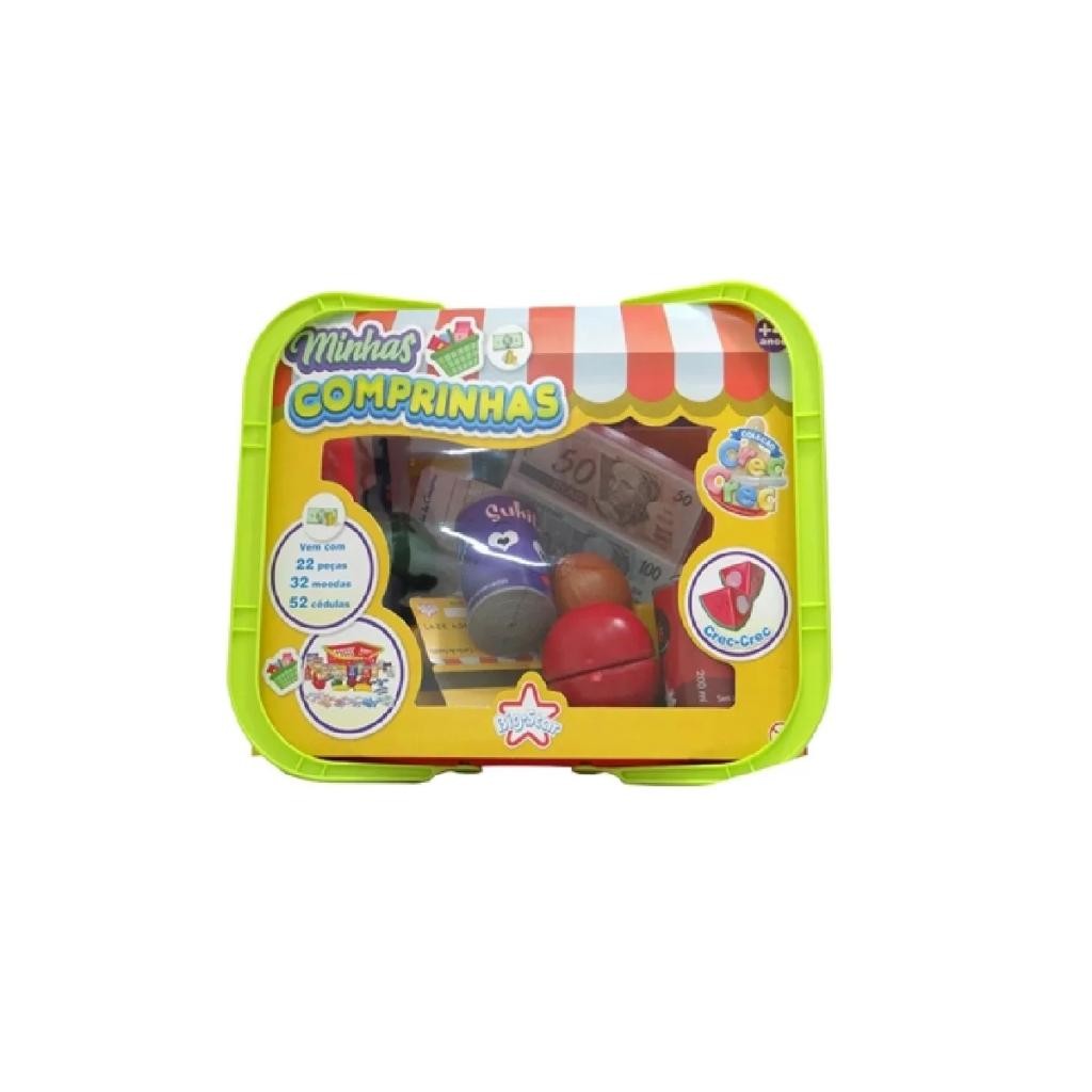 Crec Crec Minhas Comprinhas Big Star Brinquedo Supermercado Infantil Cesta e Dinheiro