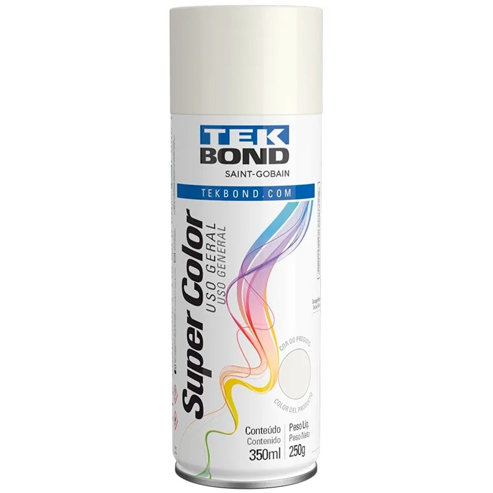Tinta Spray Tekbond Uso Geral Branco Brilhante 350ml em Oferta na Shopee