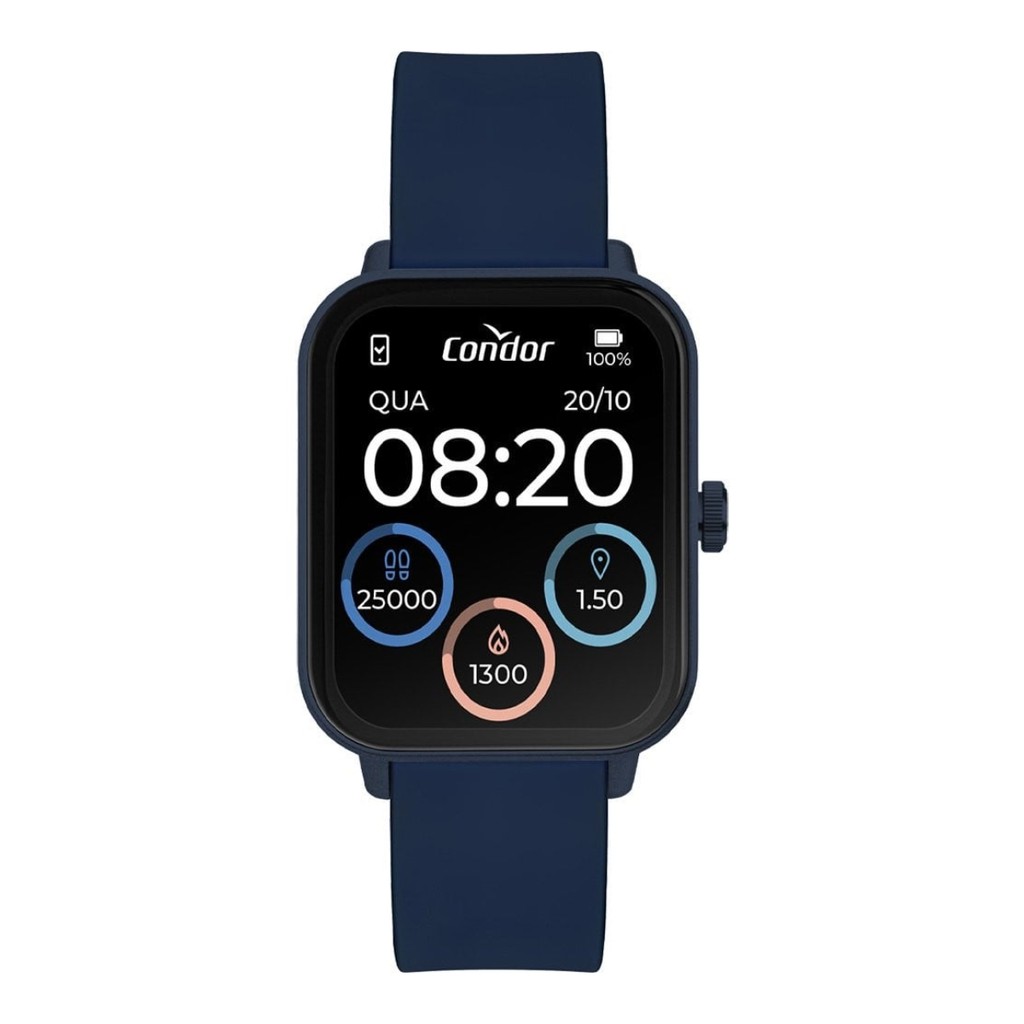Relógio Smartwatch Condor Unissex Chamadas Bluetooth Azul Caixa em Resina em Oferta na Shopee