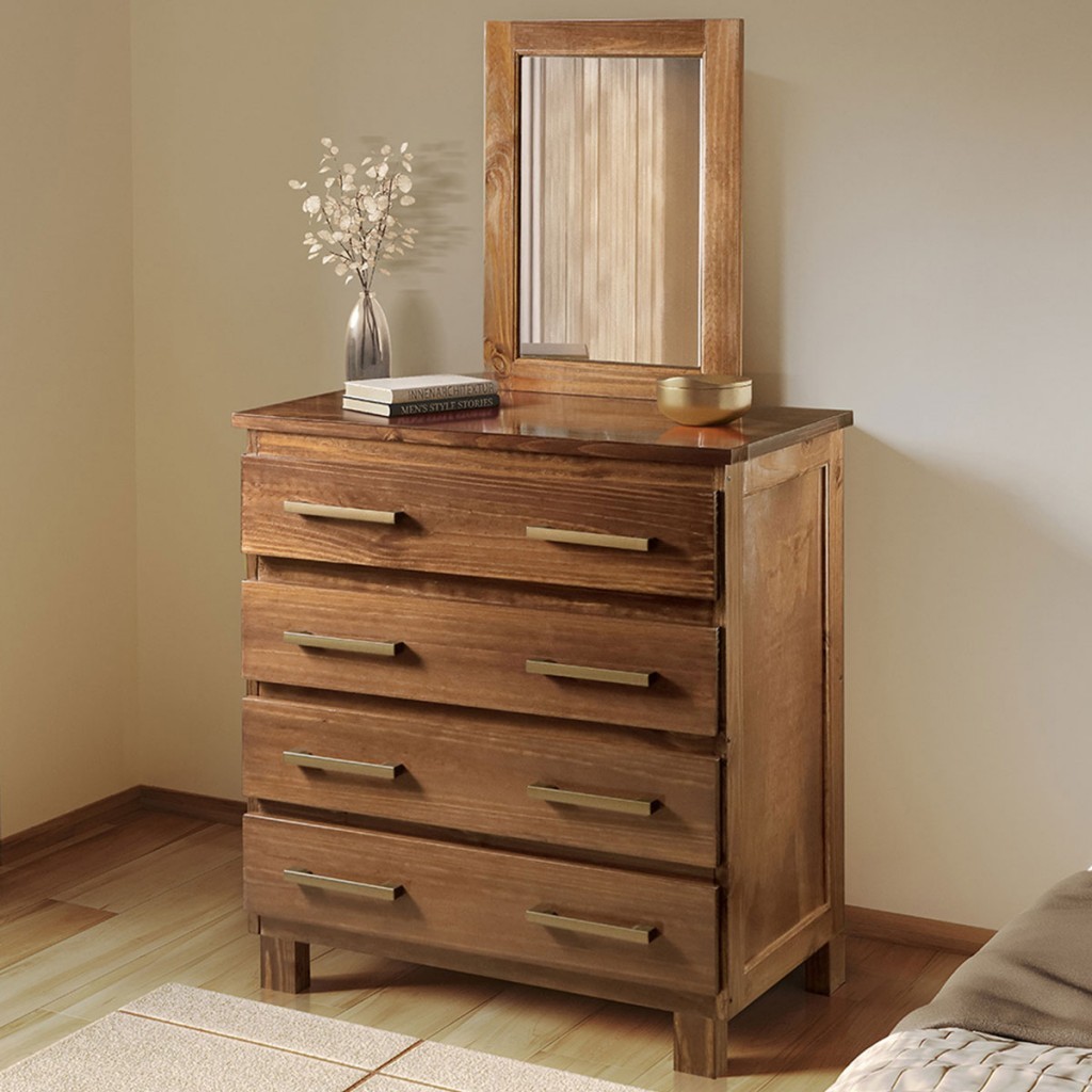 Cômoda Véra 4 Gavetas Madeira Maciça - Pnr Móveis em Oferta na Shopee