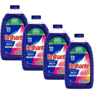 Kit 4 Sabão Líquido Brilhante Limpeza Total 3l em Oferta na Shopee