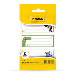 Etiqueta escolar Baby Bichos com 12 unidades Pimaco em Oferta na Shopee
