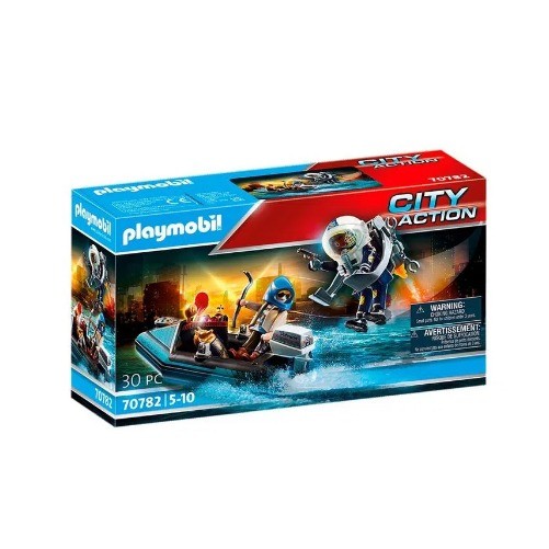 Playmobil City Action - Polícia Com Jetpack e Barco 70782