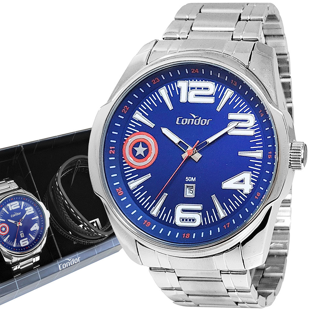 Relógio Condor Masculino Original Prata Prova Dágua Garantia