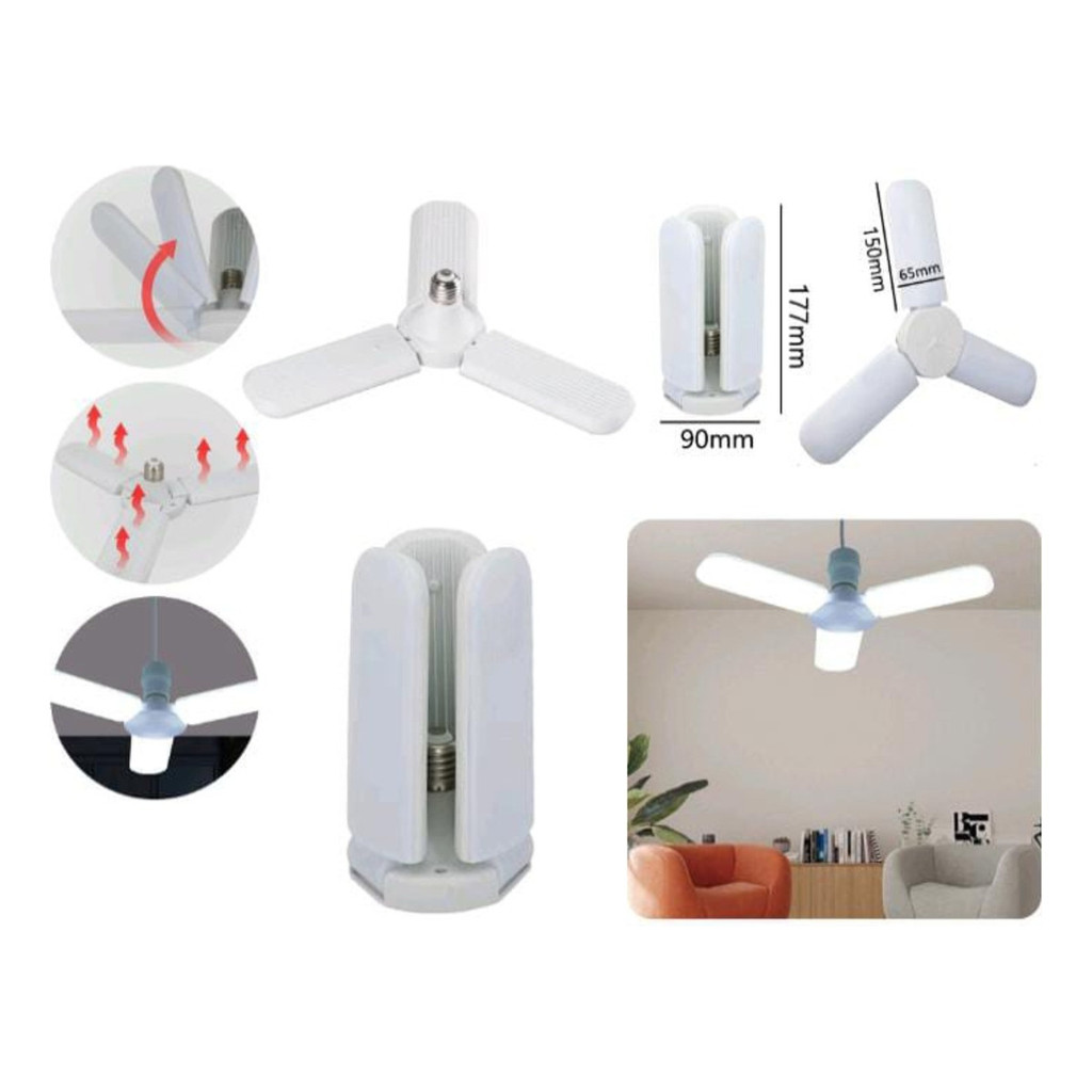 Lâmpada Led 45w 3 Pás Dobrável Ajustável Clicks Tech
