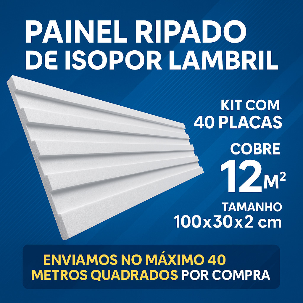 Lambril Painel Ripado 3 6 9 12 Metros Quadrados Mts Placas 30x100cm Roda Meio Isopor Decoração Parede Acabamento