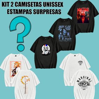 Kit 2 Camisetas Super Queima de Estoque! Super Saldão Camiseta Surpresa 100% Algodão Unissex M3 em Oferta na Shopee