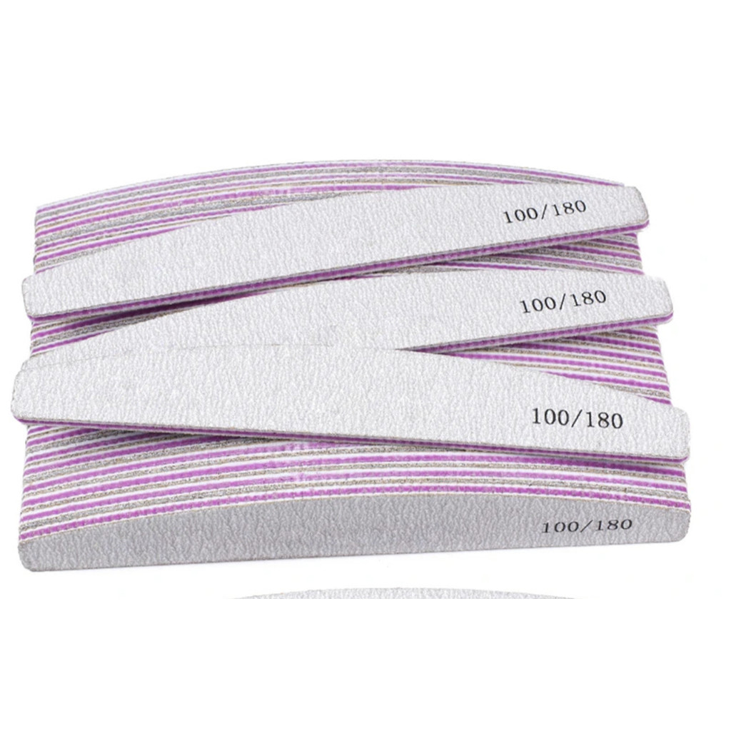 Kit  Lixas de Unha Bumerangue Lavável 100/180 Boomerang Banana Alongamento Gel Fibra